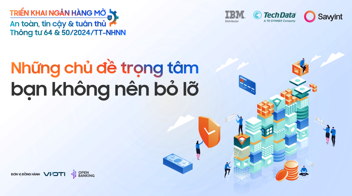 Hội thảo “Triển khai Ngân hàng Mở an toàn, tin cậy và tuân thủ Thông tư 64 & 50/2024/TT-NHNN”: Những chủ đề trọng tâm bạn không nên bỏ lỡ Là sự kiện quan trọng dành cho các chuyên gia, tổ chức tài chính và ngân hàng , hội thảo cập nhật xu hướng Ngân hàng Mở, giải pháp công nghệ và hướng dẫn tuân thủ pháp lý mới nhất. Ngân hàng Mở (Open Banking) đang trở thành một trụ cột quan trọng trong chiến lược chuyển đổi số của ngành Tài chính – Ngân hàng Việt Nam. Song, để triển khai hiệu quả, các ngân hàng không chỉ cần áp dụng công nghệ tiên tiến mà còn phải đảm bảo tuân thủ các quy định pháp lý, bảo mật dữ liệu và xác thực mạnh theo Thông tư 64 và Thông tư 50/2024/TT-NHNN. Hội thảo “Triển khai Ngân hàng Mở an toàn, tin cậy và tuân thủ Thông tư 64 & 50/2024/TT-NHNN” là sự kiện không thể bỏ lỡ dành cho các chuyên gia trong lĩnh vực pháp chế, ngân hàng, công nghệ. Tại đây, các chuyên gia công nghệ hàng đầu sẽ mang đến các tham luận chuyên sâu, cập nhật thực tiễn triển khai và định hướng chiến lược dành cho các ngân hàng trong hành trình hiện thực hóa Ngân hàng Mở tại Việt Nam. Hãy cùng điểm qua những chủ đề tham luận trọng tâm tại hội thảo lần này. Tham luận về nội dung Thông tư 64/2024/TT-NHNN Các chuyên gia sẽ phân tích chi tiết các yêu cầu và hướng dẫn của Thông tư 64, các yêu cầu về chia sẻ dữ liệu an toàn giữa ngân hàng và bên thứ ba, cơ chế bảo vệ thông tin khách hàng và lộ trình tuân thủ dành cho các tổ chức cung ứng dịch vụ tài chính. Từ đó, giúp các ngân hàng hiểu rõ về khung pháp lý và các bước cần thiết để triển khai Ngân hàng Mở một cách hợp pháp và an toàn, tránh rủi ro pháp lý trong quá trình triển khai. Triển khai Ngân hàng mở tuân thủ pháp lý, bảo mật tin cậy, xác thực mạnh theo thông tư 64 & 50/2024/TT-NHNN Phiên trình bày này sẽ giới thiệu các giải pháp công nghệ giúp các ngân hàng triển khai Open Banking mà vẫn tuân thủ đầy đủ pháp lý, đảm bảo bảo mật và xác thực mạnh theo Thông tư 64 & 50/2024/TT-NHNN. Đó có thể là kiến trúc API an toàn, cơ chế bảo mật dữ liệu theo chuẩn quốc tế, triển khai các phương thức xác thực mạnh,... Các giải pháp này hướng đến việc tối ưu hóa trải nghiệm khách hàng đồng thời giảm thiểu rủi ro bảo mật. Nền kinh tế API trong chuyển đổi số ngân hàng Nội dung sẽ làm rõ vai trò của API trong việc mở rộng hệ sinh thái dịch vụ số, cách khai thác giá trị API nhằm tăng tốc đổi mới và tạo lợi thế cạnh tranh cho tổ chức tài chính. Đảm bảo tuân thủ quy định an toàn tin cậy triển khai Ngân hàng mở, Ngân hàng số theo thông tư 64 và thông tư 50/2024/TT-NHNN Phiên chia sẻ sẽ tập trung vào các tiêu chuẩn bảo mật tiên tiến cho Open Banking, bao gồm quản trị định danh, kiểm soát truy cập, tích hợp API,... Nội dung nhấn mạnh việc tích hợp yêu cầu pháp lý vào quy trình vận hành để đảm bảo tuân thủ liên tục và giảm thiểu lỗ hổng an ninh. Bảo vệ dữ liệu trong kỷ nguyên AI và Quantum Trong bối cảnh công nghệ AI và điện toán lượng tử phát triển mạnh, việc bảo vệ dữ liệu trở thành ưu tiên hàng đầu. Các chuyên gia sẽ thảo luận về các phương thức bảo vệ dữ liệu tiên tiến, giúp ngân hàng duy trì niềm tin của khách hàng và tuân thủ các quy định bảo mật. Hội thảo “Triển khai Ngân hàng Mở an toàn, tin cậy và tuân thủ Thông tư 64 & 50/2024/TT-NHNN” hứa hẹn là nơi cung cấp các góc nhìn thực tiễn, giải pháp kỹ thuật và chiến lược triển khai toàn diện cho hệ sinh thái tài chính mở tại Việt Nam. Với sự tham gia của các đơn vị tiên phong trong lĩnh vực chuyển đổi số, an ninh dữ liệu và hạ tầng ngân hàng, sự kiện sẽ mang đến những kiến thức thiết thực giúp các tổ chức tài chính sẵn sàng thích ứng với khung pháp lý mới, nâng cao khả năng bảo mật và xây dựng nền tảng dịch vụ số bền vững. Đăng ký ngay hôm nay để tham dự hội thảo: https://openbankingforum.org/hoi-thao-ngan-hang-mo/